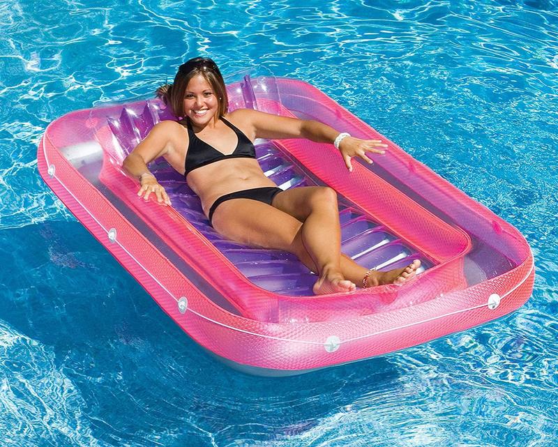 2 Person Inflatable Throne Island Mat Lounger Swimming Pool Float Beach Chair 
